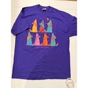 Hanes Single Stitch Coyotes Singing T-Shirt Men's XL Purple Chorus Line Art